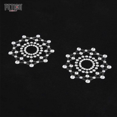 FETISH ADDICT Snowflake Nipple Covers - invelisuri pentru sfarcuri in forma de fulg de nea cu ornamente decorative albe