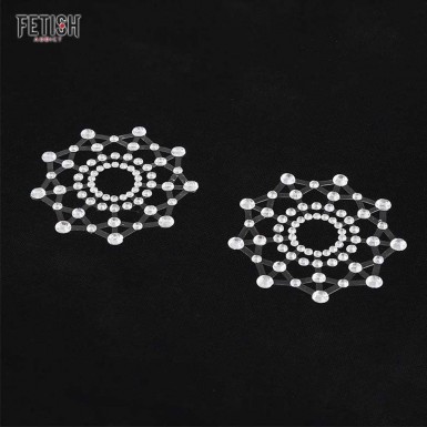 FETISH ADDICT Snowflake Nipple Covers - snowflake shaped nipple covers with white decorative ornaments