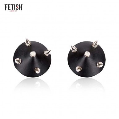 FETISH ADDICT Nipple Covers - black nipple covers with spikes