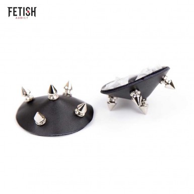 FETISH ADDICT Nipple Covers - black nipple covers with spikes
