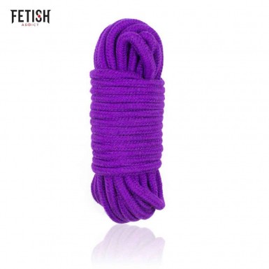FETISH ADDICT Bondage Rope - sfoara bondage din bumbac violeta 10m