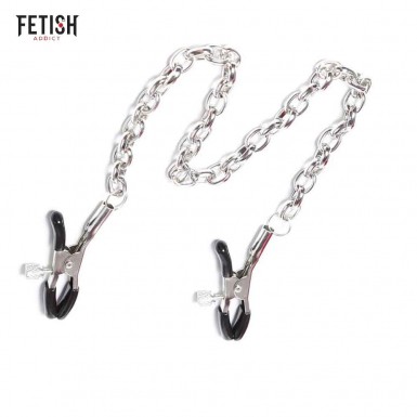 FETISH ADDICT Nipple Clamps - unisex chained nipple clamps