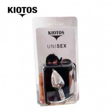 KIOTOS Red Gem Butt Plug - dop anal din aluminiu cu baza tip ancora cu bijuterie rosie