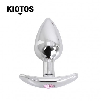 KIOTOS Pink Gem Butt Plug - aluminum anchor base butt plug with pink gem