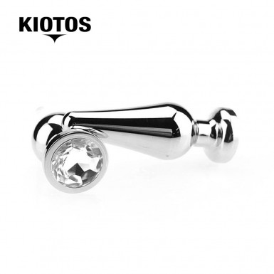 KIOTOS White Jewel Butt Plug - aluminum butt plug with white jewel