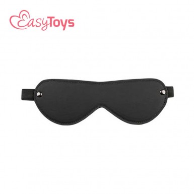 EASYTOYS Black Leather Blind Mask - masca de ochi din piele in negru