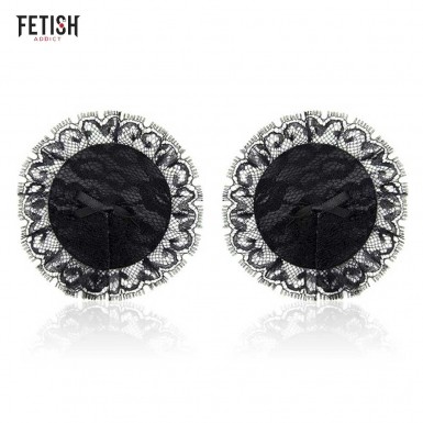 FETISH ADDICT Nipple Covers - invelisuri pentru sfarcuri negre cu dantela