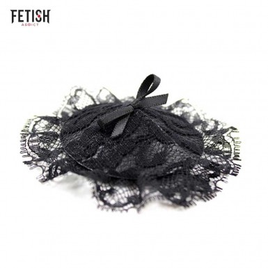 FETISH ADDICT Nipple Covers - invelisuri pentru sfarcuri negre cu dantela