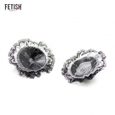 FETISH ADDICT Nipple Covers - invelisuri pentru sfarcuri negre cu dantela