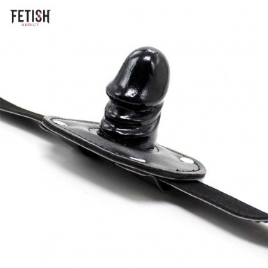 FETISH ADDICT Penis Gag - black gag with incorporated penis 5cm
