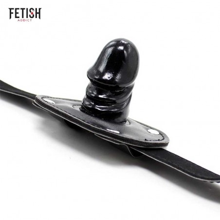 FETISH ADDICT Penis Gag - calus negru cu penis incorporat de 5cm