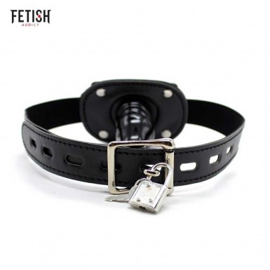 FETISH ADDICT Penis Gag - black gag with incorporated penis 5cm