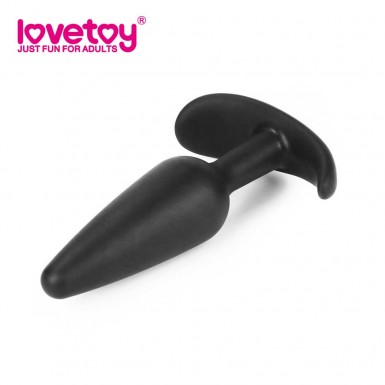 LOVETOY Lure Me Butt Plug Slim - dop anal din silicon cu baza tip ancora in negru