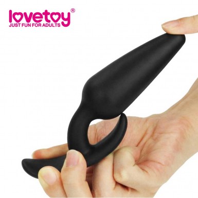 LOVETOY Lure Me Butt Plug Slim - anchor base silicone butt plug in black