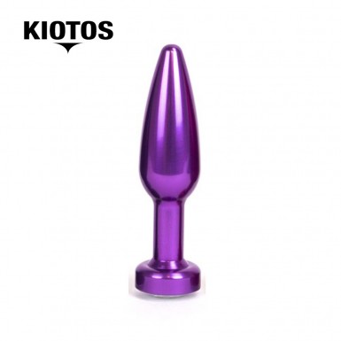 KIOTOS Aluminum Butt Plug 2 - purple aluminum butt plug with white jewel