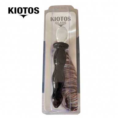 KIOTOS Glass Dildo Deluxe - dildo de calitate din sticla neagra KIOTOS Glass Dildo Deluxe - dildo de calitate din sticla neagra