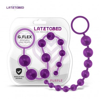 LATETOBED Anal Beads - G.Flex bendable thai anal beads in purple
