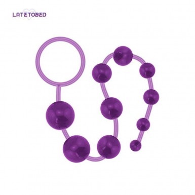 LATETOBED Anal Beads - G.Flex bendable thai anal beads in purple