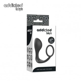 ADDICTED TOYS Anal Plug and Cock Ring - silicone P-Spot anal plug with cock ring