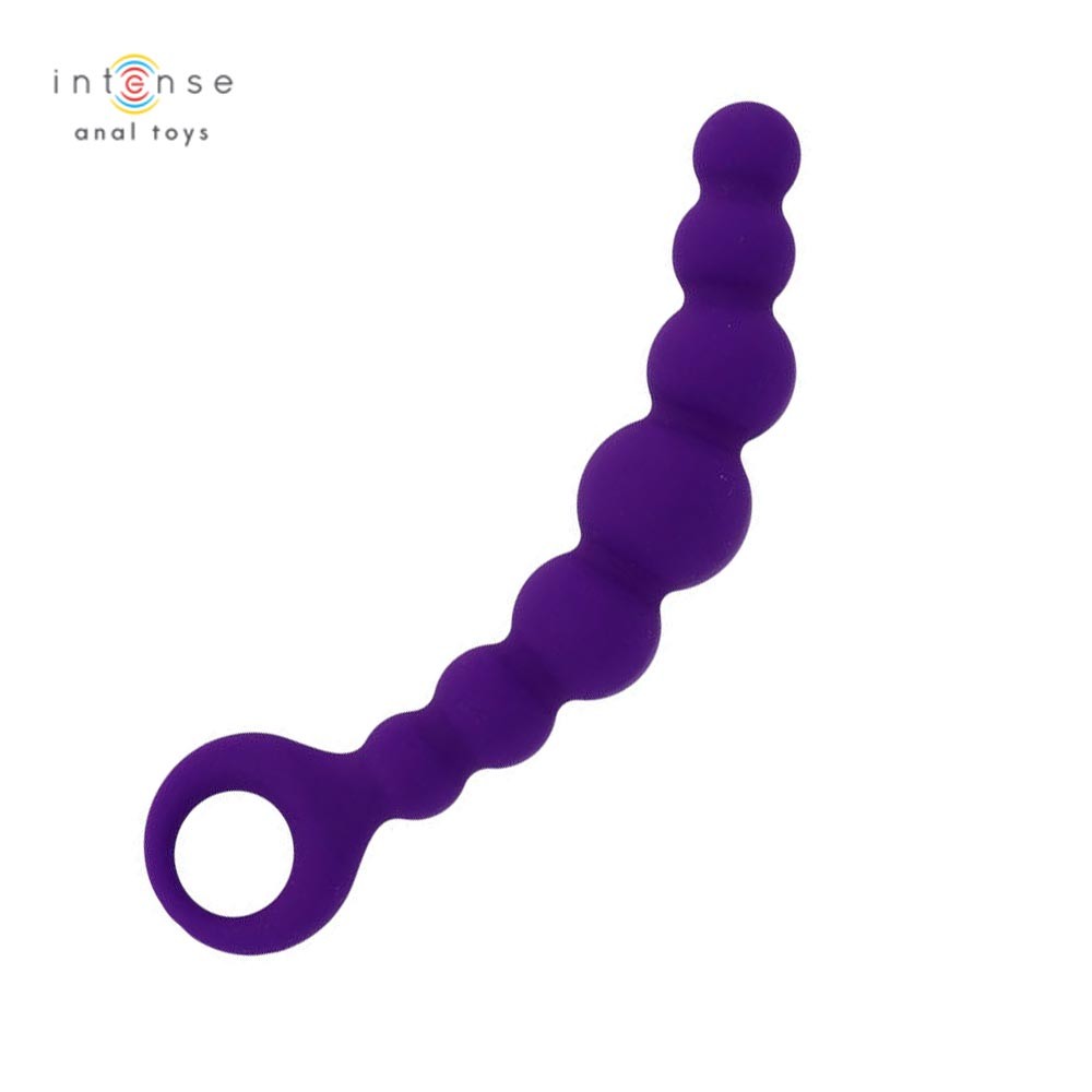 INTENSE Anal Beads Max - bile anale din silicon in violet 18cm