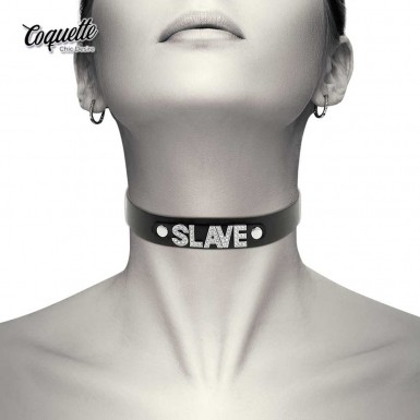 COQUETTE Chic Desire Chocker Slave - hand crafted fetish vegan leather choker