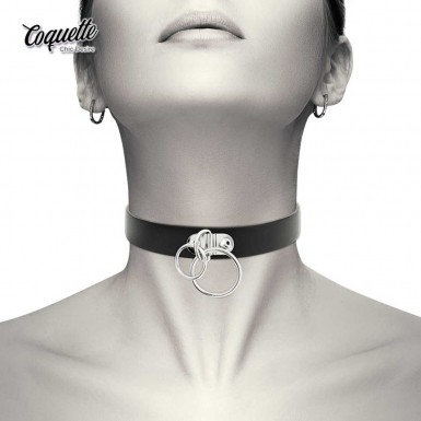 COQUETTE Chic Desire Fetish Chocker - black fetish hand crafted vegan leather choker