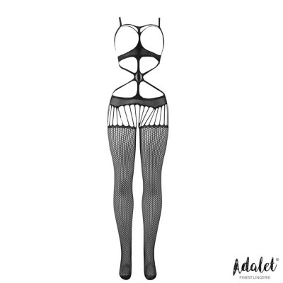 ADALET LINGERIE Kiara Fishnet Bodystocking - bodystocking open bust cu portjartiere in negru