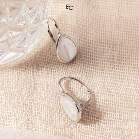 Cercei din Argint 925 cu perle Mother of Pearls (02-1476)