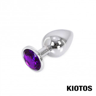 Aluminium Butt Plug with Purple Jewel by KIOTOS