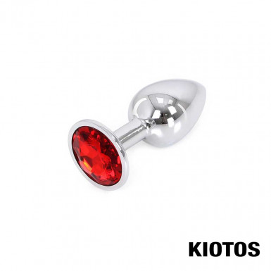 Aluminium Butt Plug with Red Jewel by KIOTOS