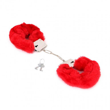 Thin-Metal Handcuffs with Red Plush