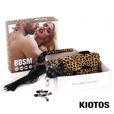 BDSM Leopard kit by KIOTOS - 9 pieces starter BDSM set in leopard print