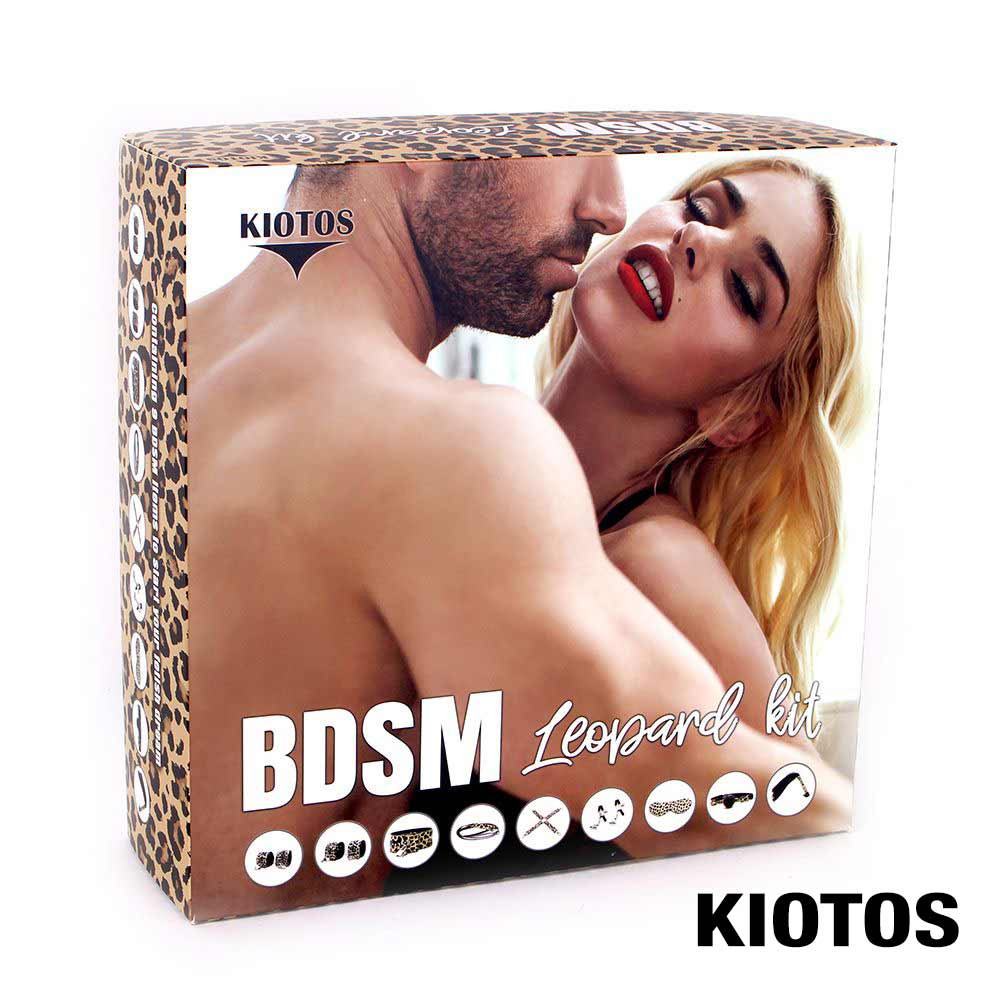 BDSM Leopard kit by KIOTOS, price 257lei, 9 pieces starter BDSM set in leopard  print
