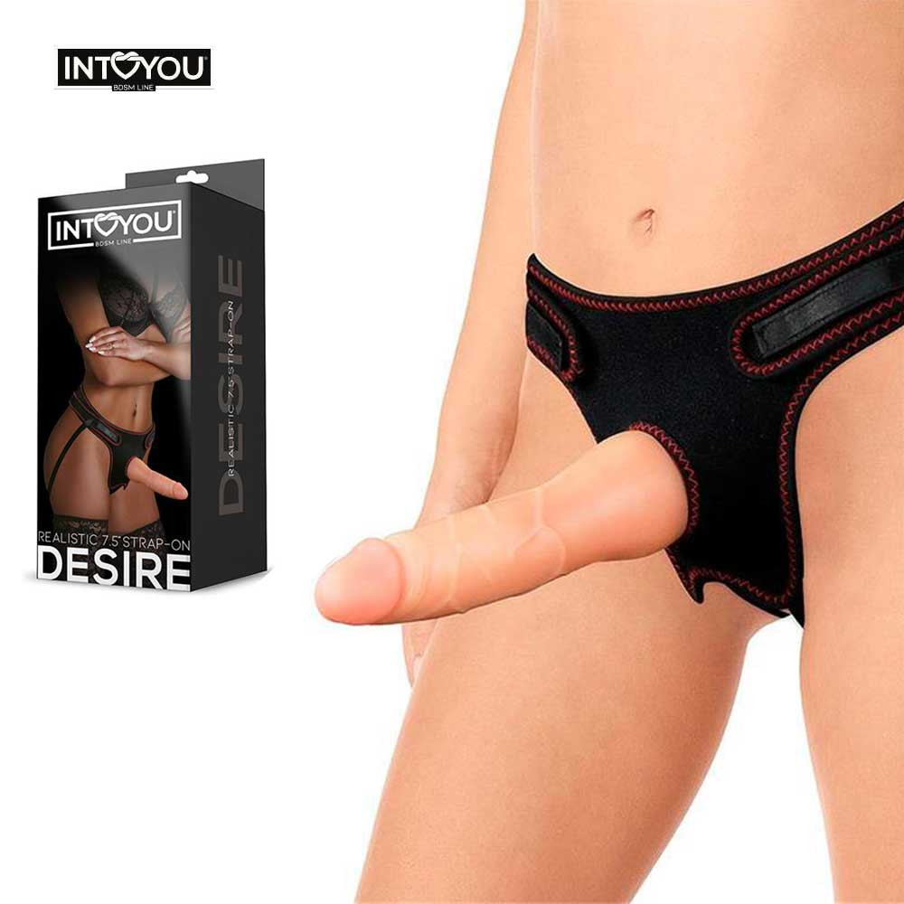 INTOYOU Desire Strap-On with Dildo - strap-on with realistic dildo 17.7cm