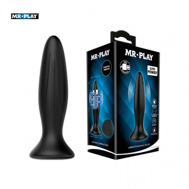 Mr. Play Vibrating Anal Plug Special - rechargable vibrating anal plug in black