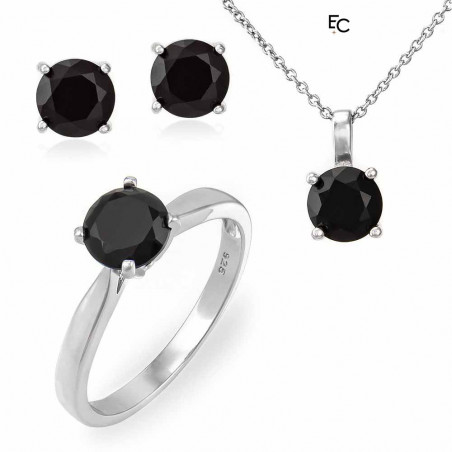 Set din Argint 925 cu Zirconiu negru (01-2491BLK)