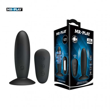 Mr. Play Vibrating Anal Plug Modern - rechargable vibrating anal plug with remote control in black