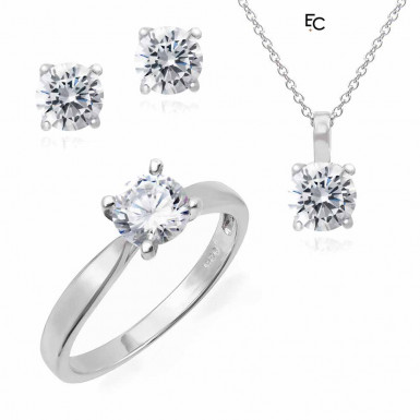 Set in sterling silver with Zircon stones (01-2491WHT)